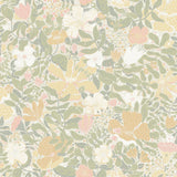 Midsommar Pastel Floral Medley Wallpaper with Scandinavian Botanical Flowers - A-Street Prints 4111-63019