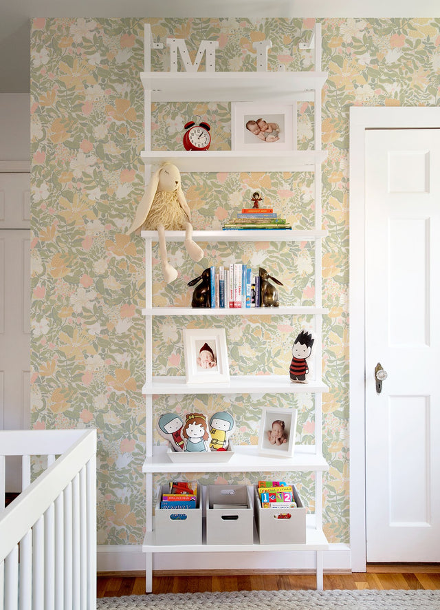 Midsommar Pastel Floral Medley Wallpaper with Scandinavian Botanical Flowers - A-Street Prints 4111-63019