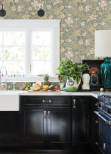 Midsommar Grey Floral Medley Wallpaper with Botanical Scandinavian Flowers - A-Street Prints 4111-63020