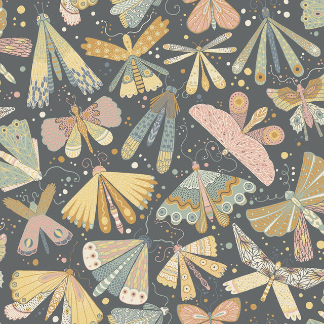 Flyga Blue Butterfly Bonanza Wallpaper with Bohemian Butterflies Pattern - Brewster 4111-63022
