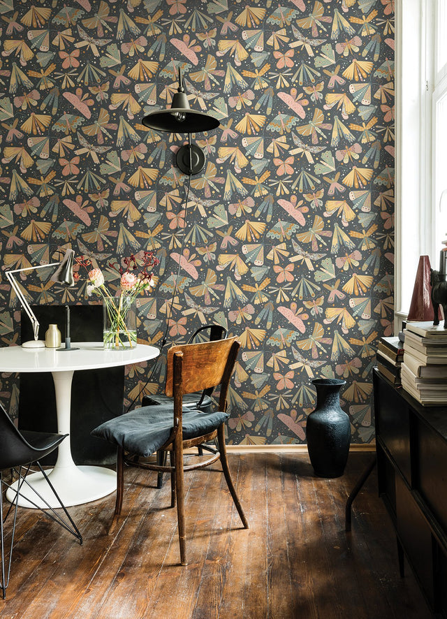 Flyga Blue Butterfly Bonanza Wallpaper with Bohemian Butterflies Pattern - Brewster 4111-63022