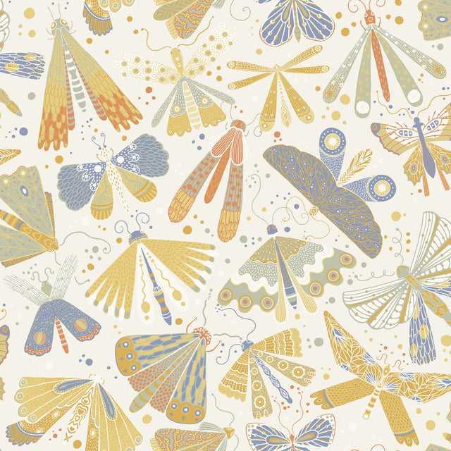 Flyga Bonanza Gold Wallpaper with Bohemian Butterfly Pattern - A-Street Prints 4111-63023