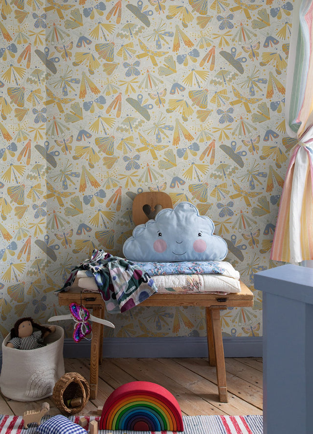 Flyga Bonanza Gold Wallpaper with Bohemian Butterfly Pattern - A-Street Prints 4111-63023