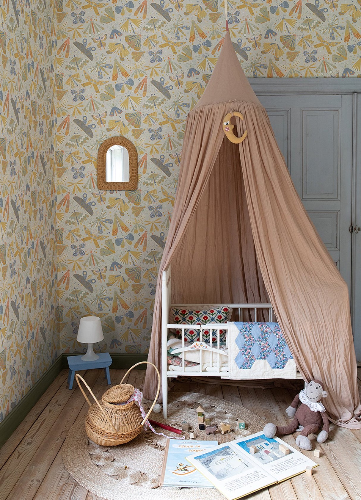 Flyga Bonanza Gold Wallpaper with Bohemian Butterfly Pattern - A-Street Prints 4111-63023