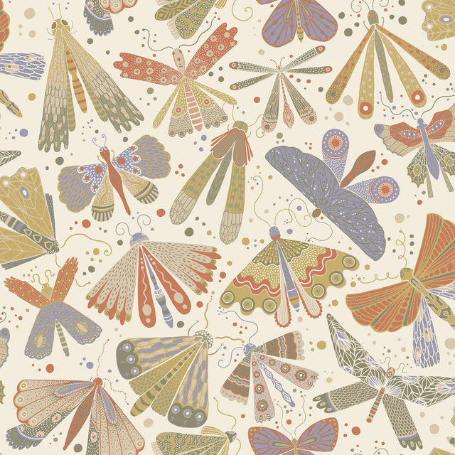 Flyga Moss Bonanza Multicolor Wallpaper with Butterflies Bohemian Non Woven - A-Street Prints 4111-63024