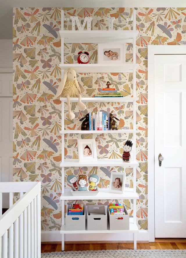 Flyga Moss Bonanza Multicolor Wallpaper with Butterflies Bohemian Non Woven - A-Street Prints 4111-63024