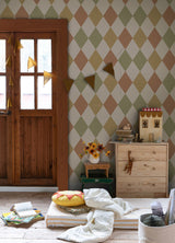 Kalas Mustard Diamond Wallpaper with Geometric Diamond Pattern, Feature Wall Style - A-Street Prints 4111-63027