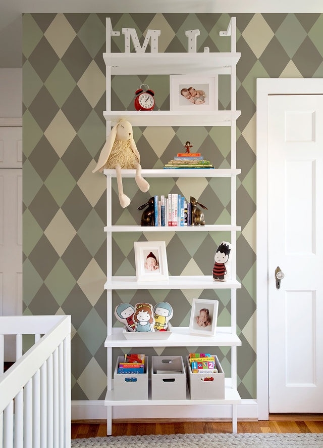 Kalas Olive Diamond Wallpaper with Geometric Diamond Pattern, Feature Wall Style - A-Street Prints 4111-63028