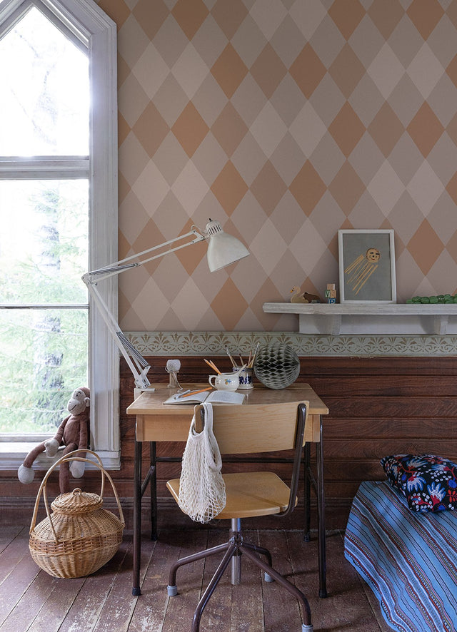 Kalas Rose Diamond Wallpaper with Geometric Diamond Pattern, Feature Wall Style - A-Street Prints 4111-63029