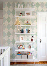 Kalas Light Blue Diamond Wallpaper with Geometric Feature Wall Style - A-Street Prints 4111-63030
