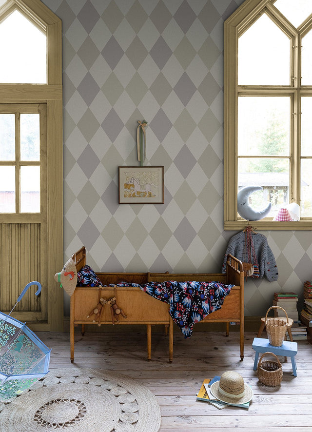Kalas Lavender Diamond Wallpaper with Geometric Diamond Pattern - A-Street Prints 4111-63033