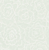 Periwinkle Light Green Textured Floral Wallpaper with Raised Ink Botanical Flowers - A-Street Prints 4120-26040