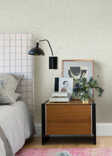 Periwinkle Light Green Textured Floral Wallpaper with Raised Ink Botanical Flowers - A-Street Prints 4120-26040