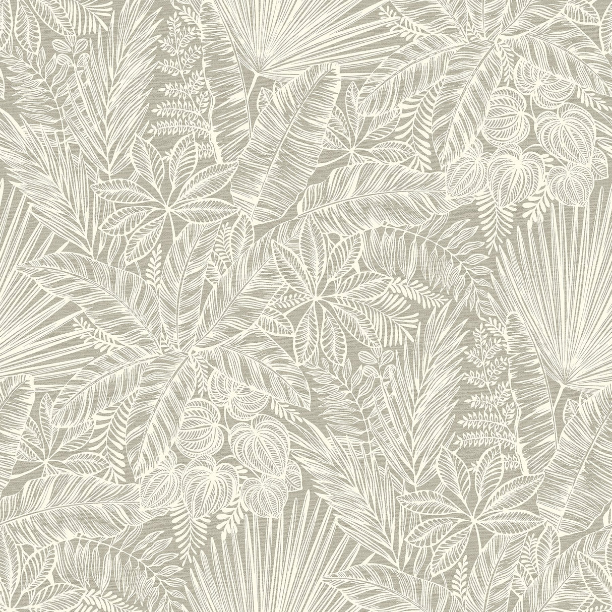 Vita Light Brown Botanical Wallpaper with Tropical Botanical Motif - A?Street Prints 4120-26800