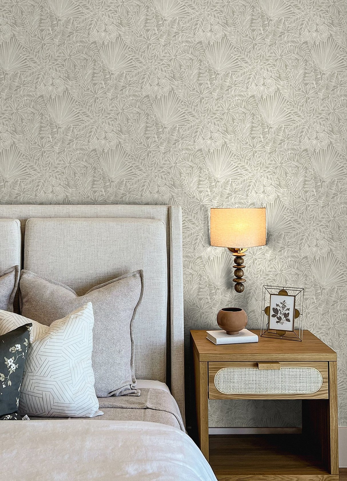 Vita Light Brown Botanical Wallpaper with Tropical Botanical Motif - A?Street Prints 4120-26800