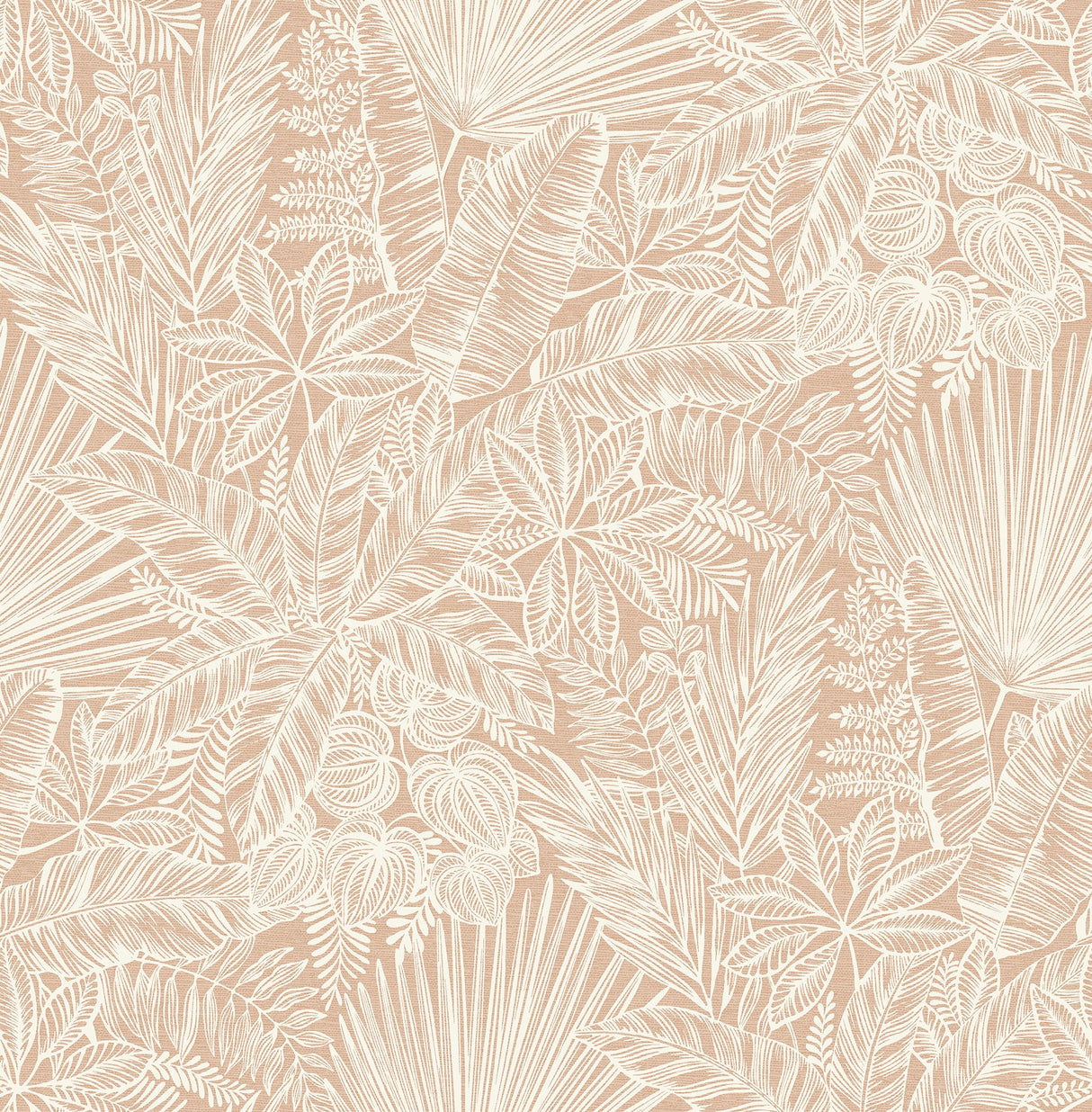Vita Blush Botanical Wallpaper with Tropical Botanical Linework - A-Street Prints 4120-26801