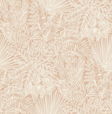 Vita Blush Botanical Wallpaper with Tropical Botanical Linework - A-Street Prints 4120-26801