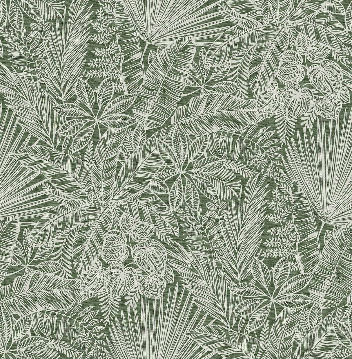 Vita Green Botanical Wallpaper with Tropical Botanical Pattern - A-Street Prints 4120-26804