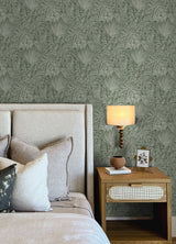 Vita Green Botanical Wallpaper with Tropical Botanical Pattern - A-Street Prints 4120-26804