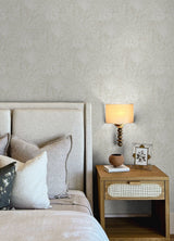 Vita Off-White Botanical Wallpaper with Tropical Foliage on Faux Linen Ground - A-Street Prints 4120-26805