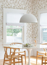 Serena Coffee Chinoiserie Wallpaper with Traditional Pagodas, Cranes and Floral Motif - 4120-26807