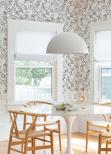 Serena Charcoal Chinoiserie Wallpaper with Traditional Scenic Pagodas and Cranes - A-Street Prints 4120-26809