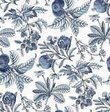 Cecilia Blue Fruit Wallpaper with Botanical Traditional Motif - A-Street Prints 4120-26811