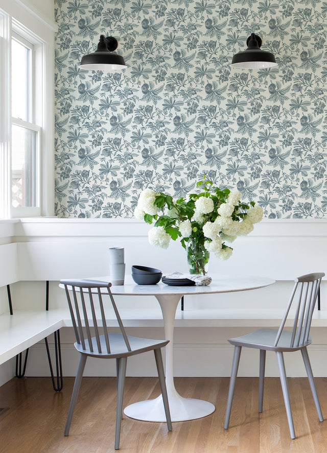 Cecilia Light Blue Fruit Wallpaper with Botanical Traditional Motif - A-Street Prints 4120-26814