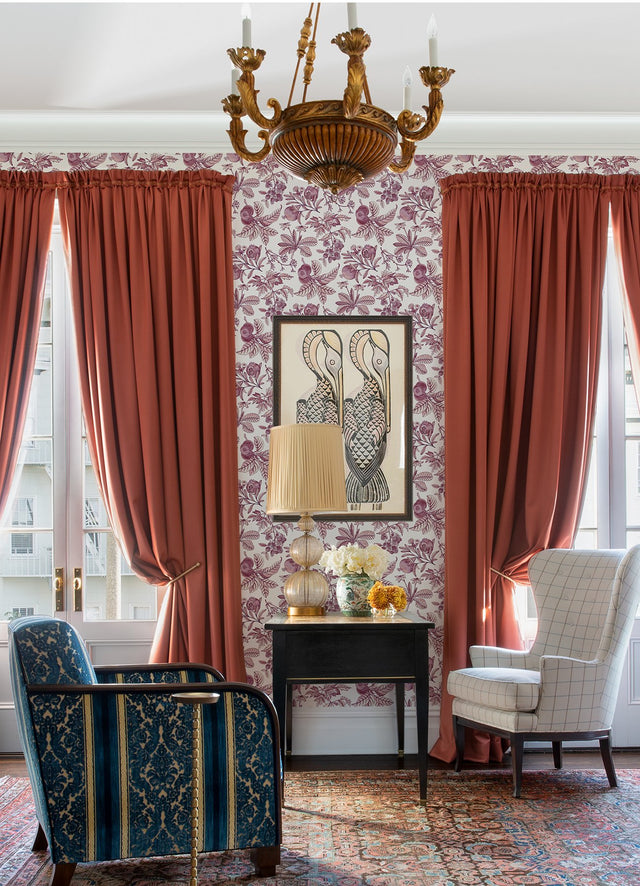 Cecilia Purple Fruit Wallpaper with Botanical Fruit Pattern - A-Street Prints 4120-26815