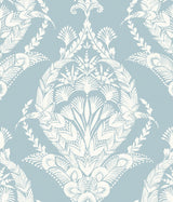 Arlie Light Blue Botanical Damask Wallpaper with Traditional Botanical Damask Pattern - A-Street Prints 4120-26819