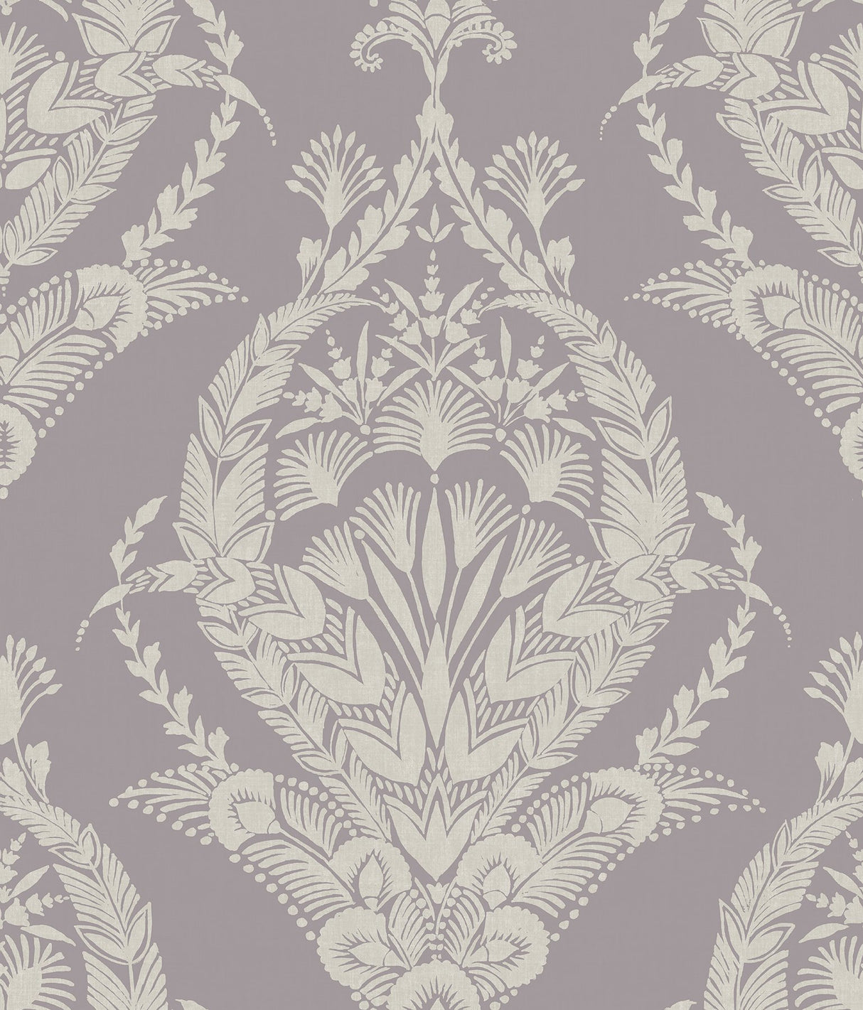 Arlie Lavender Botanical Damask Wallpaper with Traditional Botanical Medallion Pattern - A?Street Prints 4120-26820