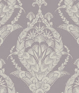 Arlie Lavender Botanical Damask Wallpaper with Traditional Botanical Medallion Pattern - A?Street Prints 4120-26820