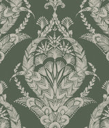 Arlie Evergreen Botanical Damask Wallpaper with Traditional Botanical Damask Pattern - A-Street Prints 4120-26821