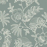 Maeve Sea Green Jacobean Trail Wallpaper with Botanical Floral Pattern - A-Street Prints 4120-26824