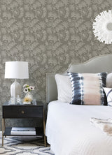 Maeve Grey Jacobean Trail Wallpaper with Botanical Floral Pattern - A-Street Prints 4120-26827