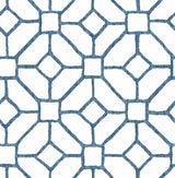 Addis Blue Trellis Wallpaper with Textured Geometric Lattice - A-Street Prints 4120-26828SAM