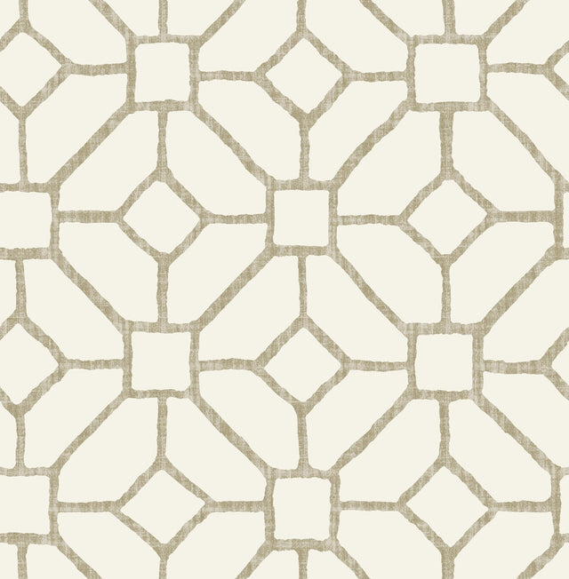 Addis Beige Trellis Wallpaper with Traditional Trellis & Lattice Pattern - A-Street Prints 4120-26829