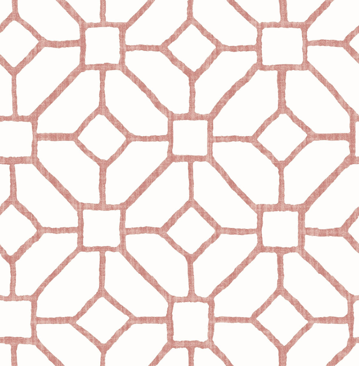 Addis Coral Trellis Wallpaper with Graphic Lattice Pattern - A-Street Prints 4120-26830SAM