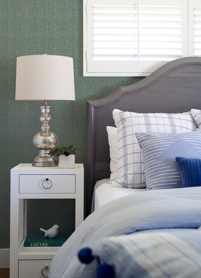 Kantera Green Fabric Texture Wallpaper with Raised Ink Faux Woven Design - A-Street Prints 4120-26833