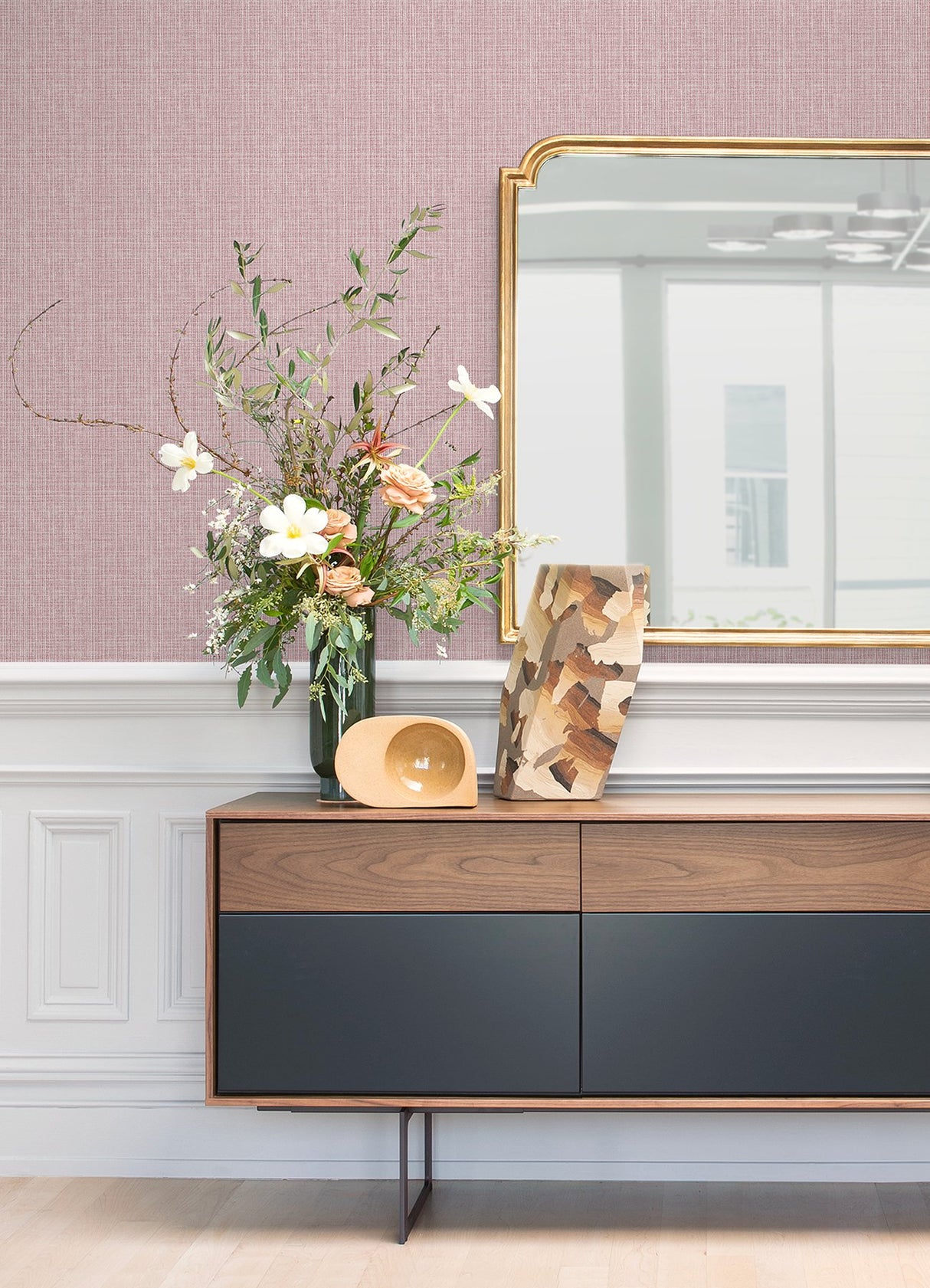 Kantera Pink Fabric Texture Wallpaper with Raised Ink Non Woven Textured Finish - A-Street Prints 4120-26839