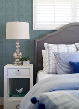 Kantera Blue Fabric Texture Wallpaper with Faux Woven Graphic Texture - A-Street Prints 4120-26840