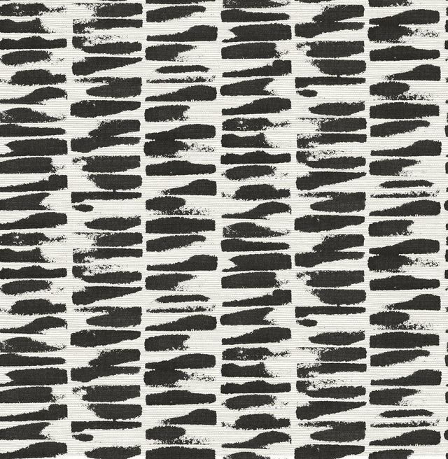 Myrtle Black Abstract Stripe Wallpaper with Modern Abstract Pattern, Raised Ink Texture - A-Street Prints 4120-26841