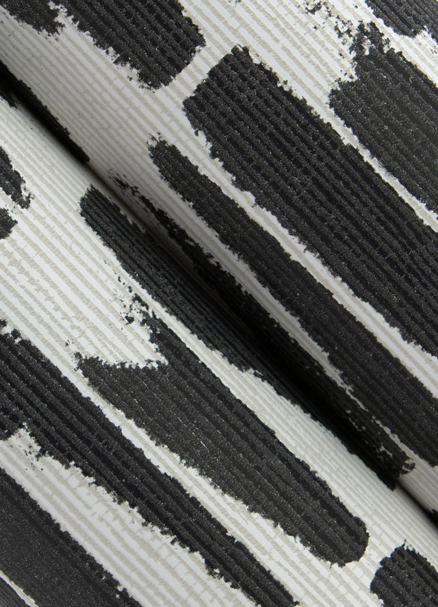 Myrtle Black Abstract Stripe Wallpaper with Modern Abstract Pattern, Raised Ink Texture - A-Street Prints 4120-26841