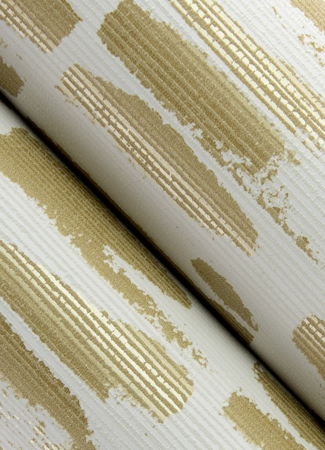 Myrtle Gold Abstract Stripe Textured Wallpaper - A-Street Prints 4120-26842