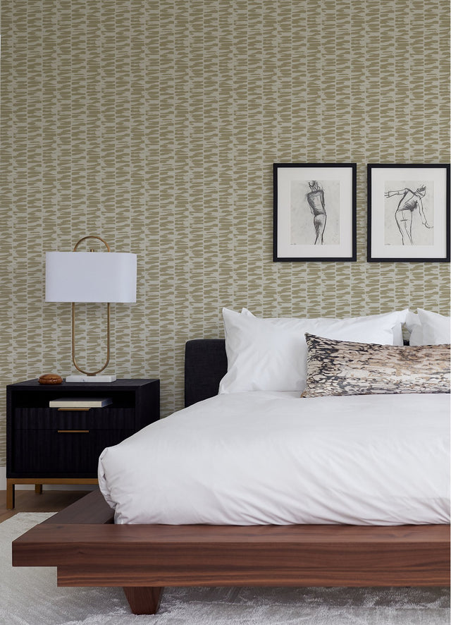 Myrtle Gold Abstract Stripe Textured Wallpaper - A-Street Prints 4120-26842
