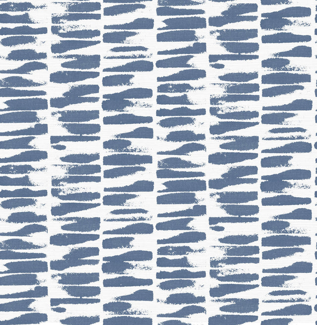 Myrtle Indigo Abstract Stripe Wallpaper with Textured Raised Ink - A-Street Prints 4120-26843