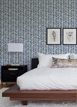 Myrtle Indigo Abstract Stripe Wallpaper with Textured Raised Ink - A-Street Prints 4120-26843