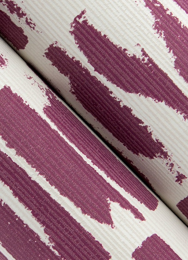 Myrtle Purple Abstract Stripe Wallpaper with Raised Ink Texture - A-Street Prints 4120-26846