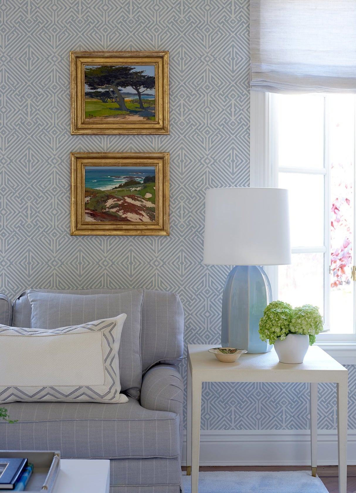 Lyon Blue Geometric Key Wallpaper with Modern Geometric Pattern - A-Street Prints 4120-26847
