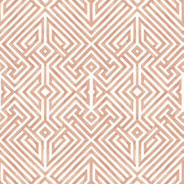 Lyon Coral Geometric Key Wallpaper with Modern Graphic Pattern - A-Street Prints 4120-26848